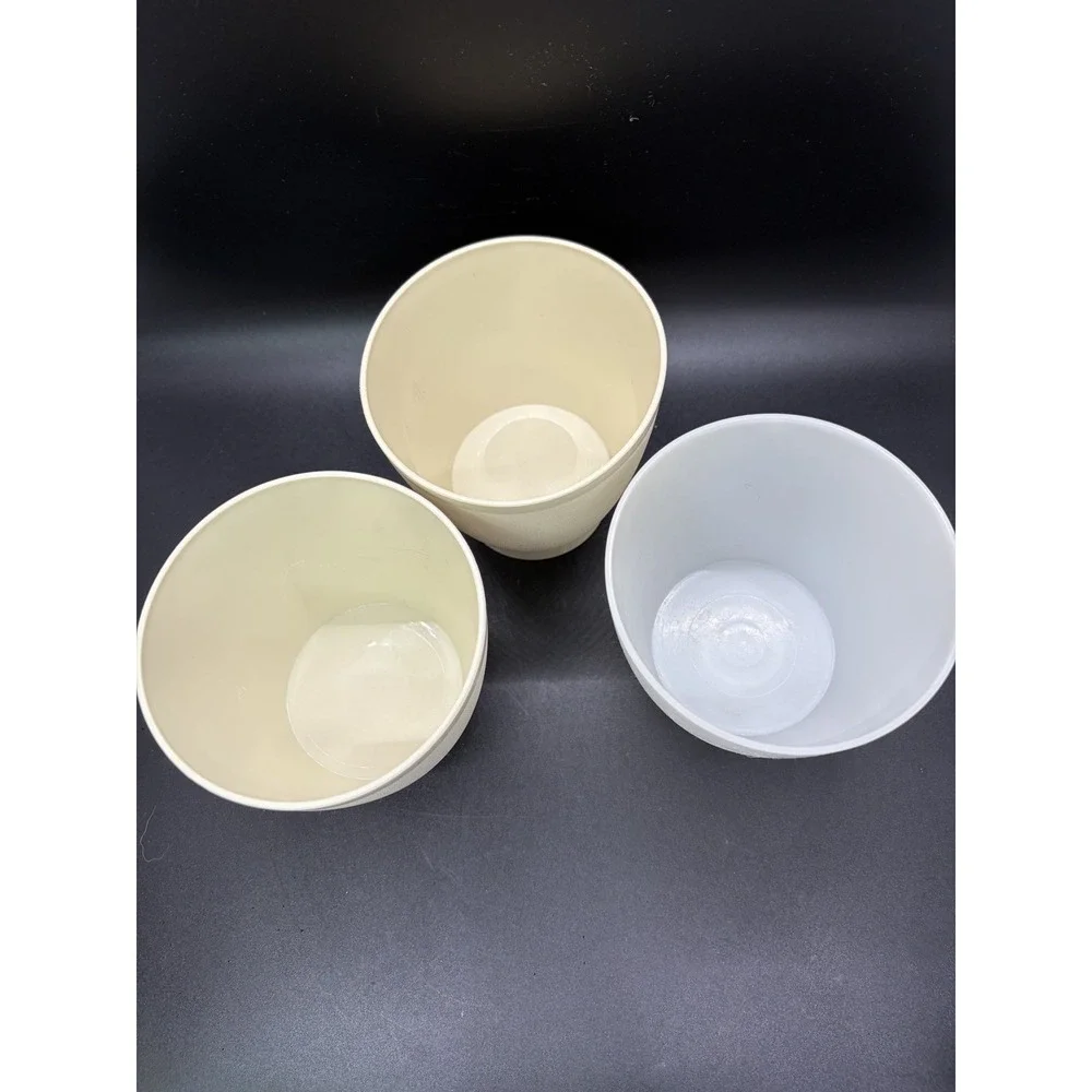 Tupperware Vintage 3 Piece‎ Condiment Caddy Set  757-3  Almond  (P)